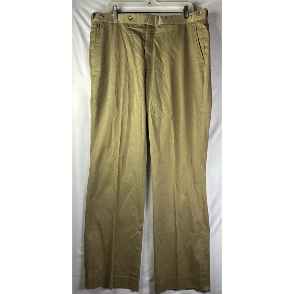 Berle‎ Tailored Dress Pants Mens 36x30 Tan Khaki Straight legs Casual Classic